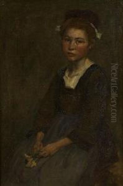 Portrait Of A Breton Girl Oil Painting by Aloysius C. O'Kelly