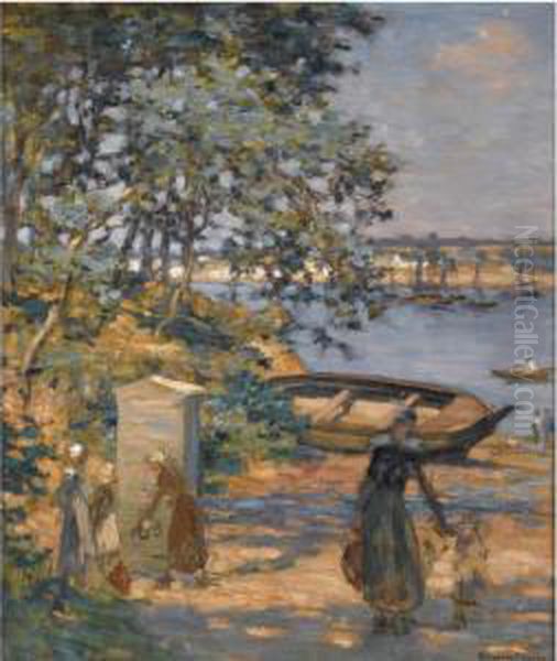 The Old Pump, Brittany Oil Painting by Aloysius C. O'Kelly