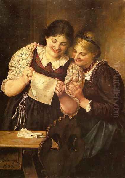 The Letter Oil Painting by Franz Von Defregger