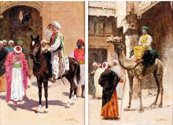 A Question For The Sultan; The Sultan's Reply Oil Painting by Aloysius C. O'Kelly