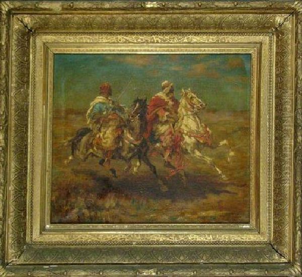 Arab Horsemen Oil Painting by Aloysius C. O'Kelly