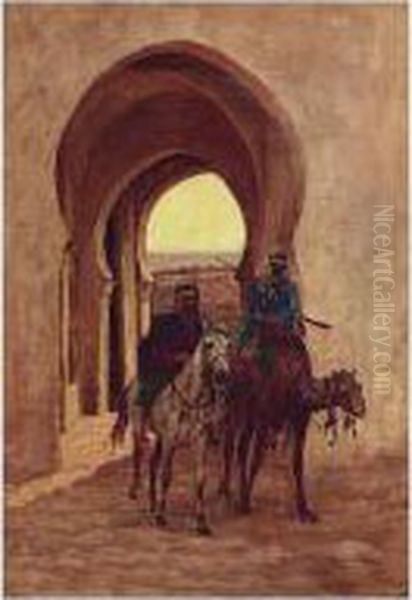 Entering The Gate Oil Painting by Aloysius C. O'Kelly