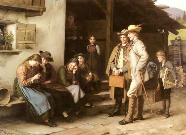 Die Erste Studienreise (The First Study Trip) Oil Painting by Franz Von Defregger