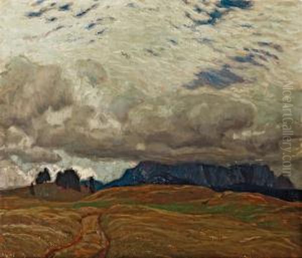 Lammerwolken - Bei Mittewald Oil Painting by Karl O'Lynch Van Town