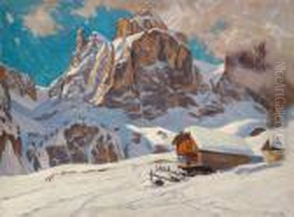 Winter Im Hochgebirge Oil Painting by Karl O'Lynch Van Town