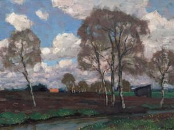 Sommerlandschaft Oil Painting by Karl O'Lynch Van Town