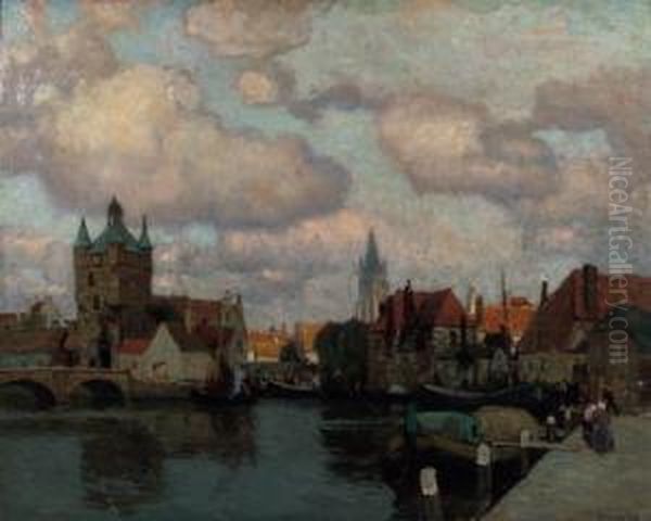 Belgischer Hafen Oil Painting by Karl O'Lynch Van Town