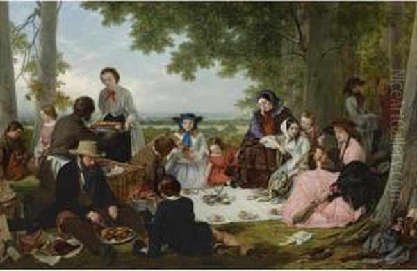 Picnic Oil Painting by Henry Nelson O'Neil