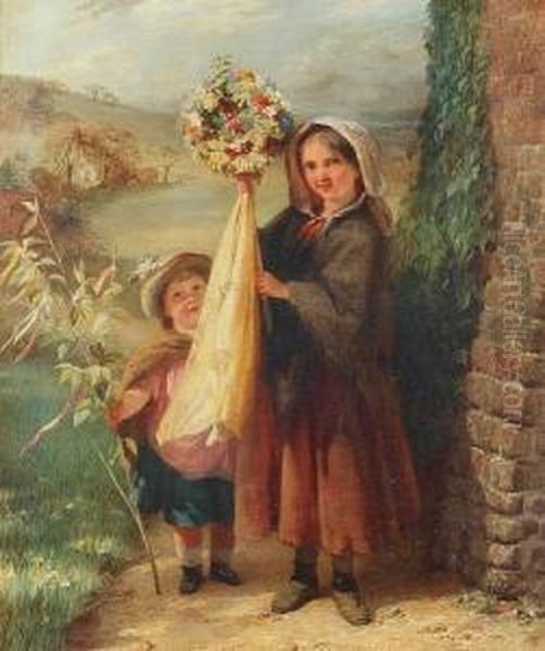 Spring Garland Oil Painting by George Bernard O'Neill