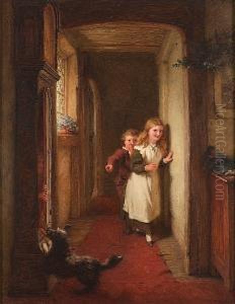 Hide And Seek Oil Painting by George Bernard O'Neill