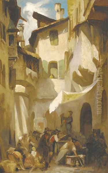 Tiroler Gasse Oil Painting by Franz Von Defregger