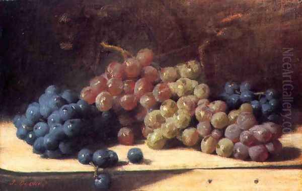 Grapes Oil Painting by Joseph Decker