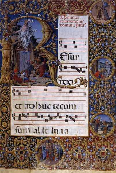 Page Of A Choirbook Oil Painting by Liberale Da Verona