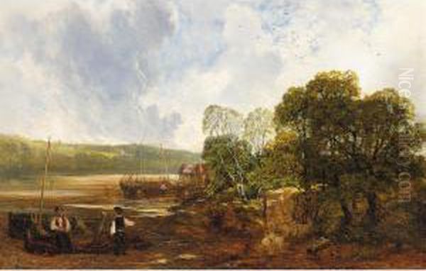 A Creek On The Severn Oil Painting by John Wright Oakes