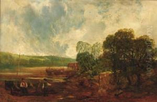 A Creek On The Severn Oil Painting by John Wright Oakes