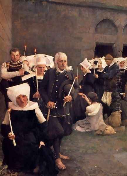 The Pardon in Brittany Oil Painting by Pascal-Adolphe-Jean Dagnan-Bouveret