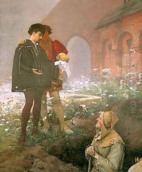 Hamlet and the Gravediggers 1883 Oil Painting by Pascal-Adolphe-Jean Dagnan-Bouveret