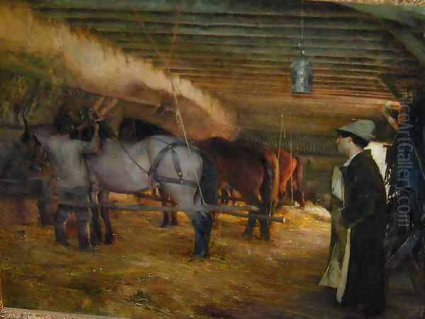 In the Stable by Pascal-Adolphe-Jean Dagnan-Bouveret