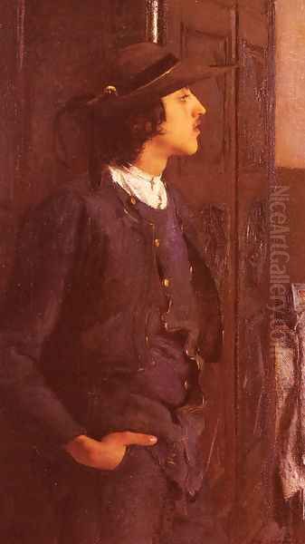 Juene Homme Breton (A Young Breton Man) Oil Painting by Pascal-Adolphe-Jean Dagnan-Bouveret