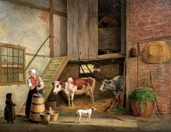 Cour De Ferme Oil Painting by Anthony Oberman