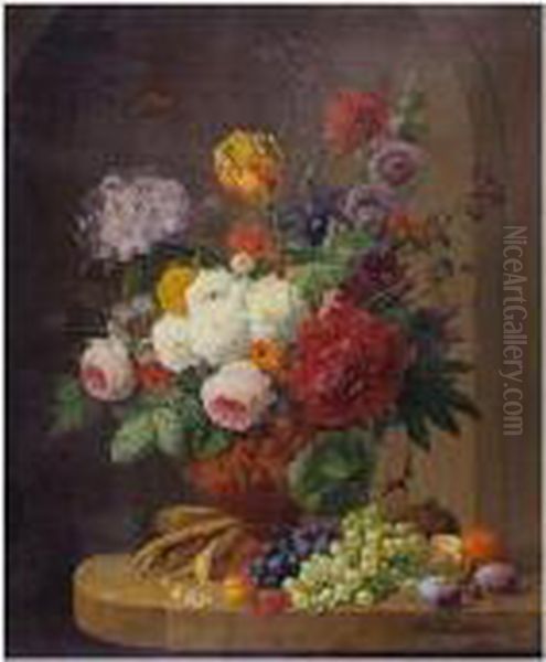 Still Life With Flowers Oil Painting by Anthony Oberman