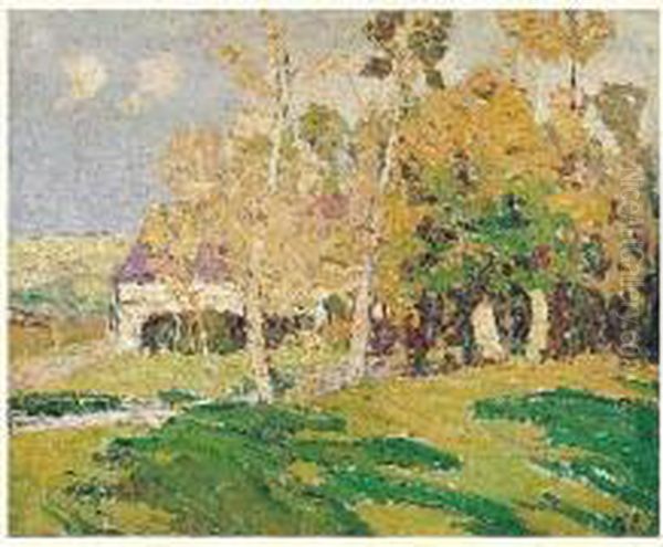 Paysage De Printemps Oil Painting by George Oberteuffer