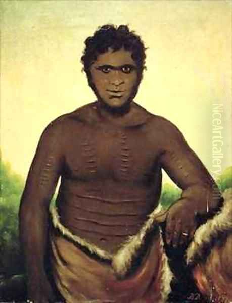 Tasmanian Aborigine Oil Painting by Benjamin Duterrau