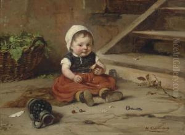 Childhood Oil Painting by Hugo Oehmichen