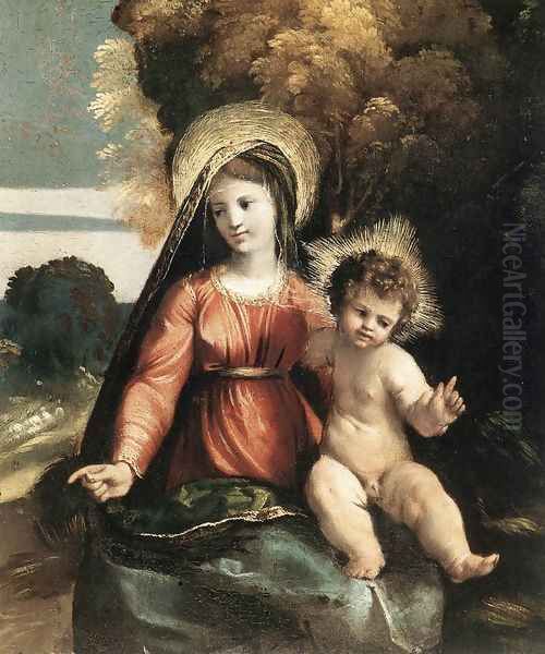 Madonna and Child c. 1525 Oil Painting by Dosso Dossi