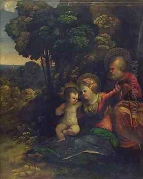 Rest During the Flight into Egypt Oil Painting by Dosso Dossi