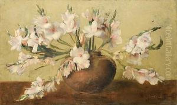 Still Life With Gladioli Oil Painting by Frans David Oerder