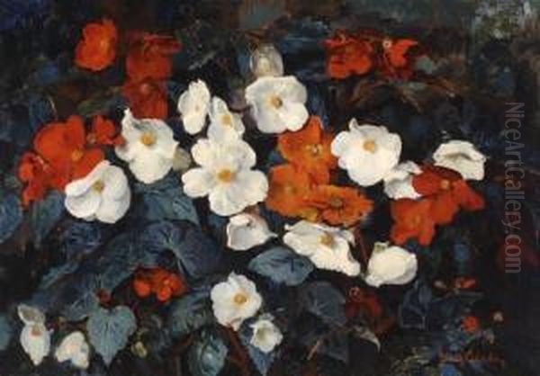 Anemones Oil Painting by Frans David Oerder