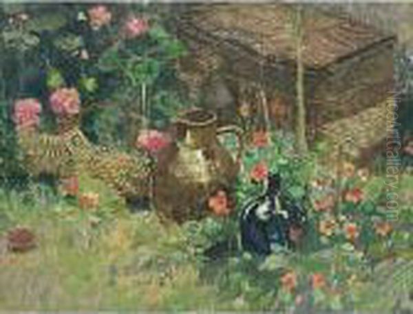 A View Of A Garden Oil Painting by Frans David Oerder