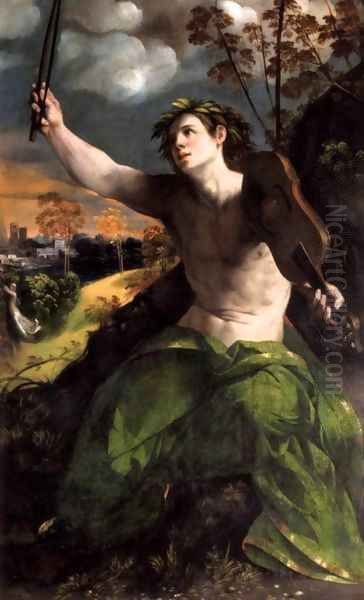 Apollo Oil Painting by Dosso Dossi