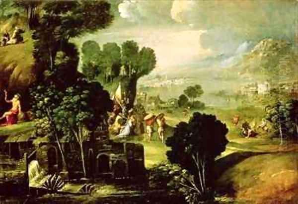 Landscape with Saints Oil Painting by Dosso Dossi