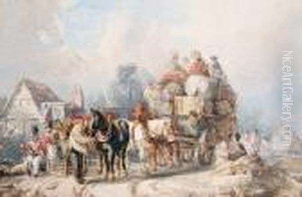 Travellers On Country Lanes Oil Painting by William, Dover Of Burgess