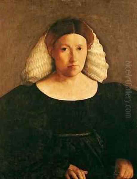 Portrait of a Woman with a White Hairnet Oil Painting by Dosso Dossi