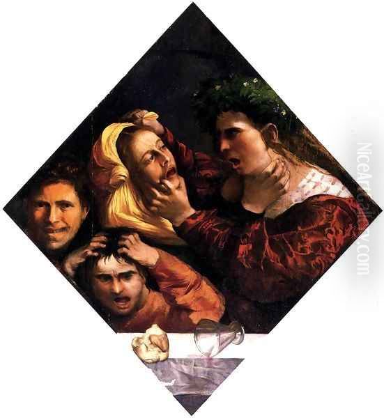 Anger or the Tussle Oil Painting by Dosso Dossi