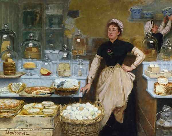 The Cheese Vendor Oil Painting by Edouard-Jean Dambourgez