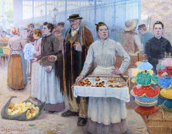 The Tinker Dealers of Les Halles Oil Painting by Edouard-Jean Dambourgez