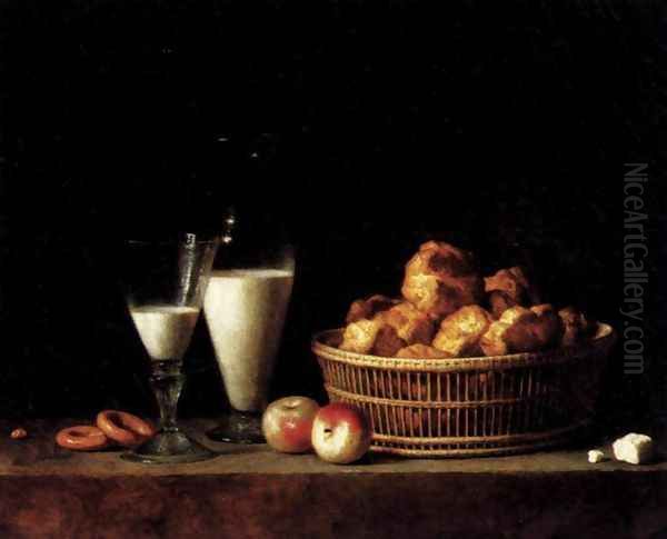 Still-Life with a Carafe of Barley Wine 1787 Oil Painting by Henri-Horace Roland Delaporte