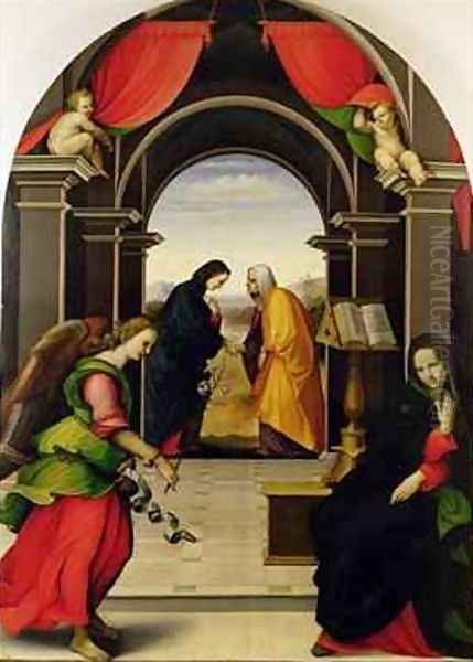 The Annunciation and the Visitation, 1518 Oil Painting by Girolamo Del Pacchia