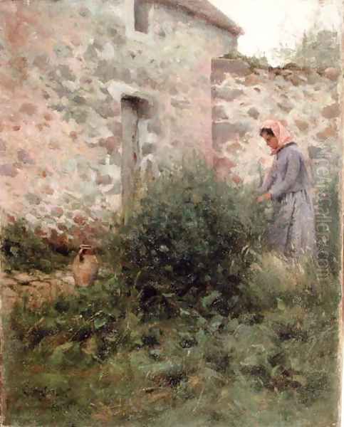 A Quiet Corner, 1882 Oil Painting by Charles Harold Davis