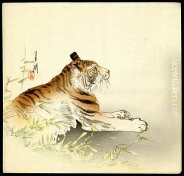 Tiger Oil Painting by Ogata Gekko