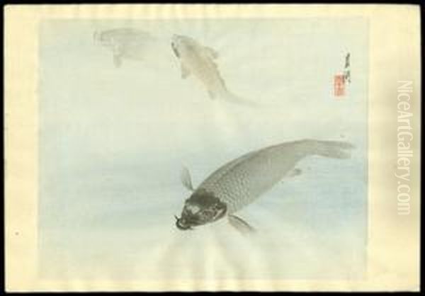 Carp Oil Painting by Ogata Gekko