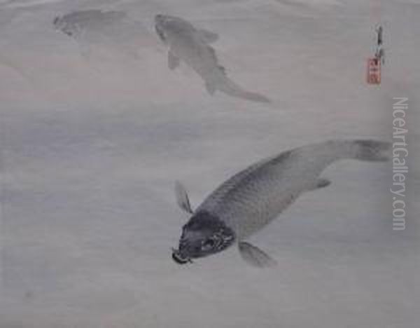 Fish Oil Painting by Ogata Gekko