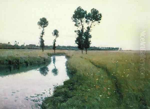 The Path Along the River, 1890 Oil Painting by Charles Harold Davis