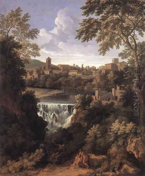 The Falls of Tivoli c. 1661 Oil Painting by Gaspard Dughet