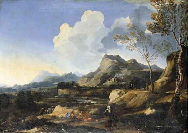 Italianate Landscape Oil Painting by Gaspard Dughet