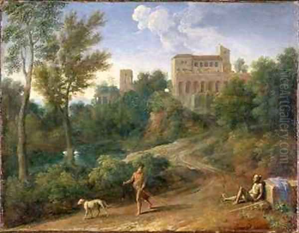 Classical Landscape with Figures Oil Painting by Gaspard Dughet